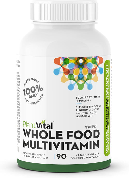 Plantvital Whole Food MULTIVITAMIN with 56 Superfoods 90 Vegan Tablets