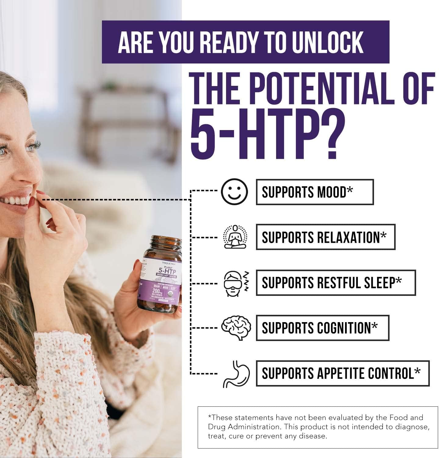 Organic 5-HTP -  Concentration 60 Capsules