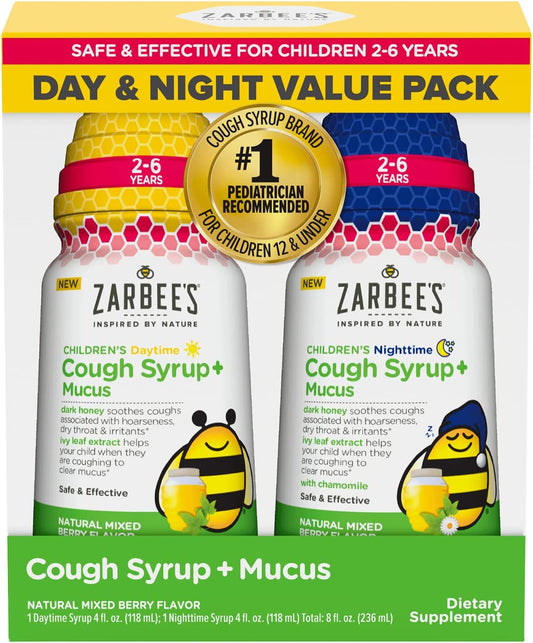 Zarbee's Kids Cough + Mucus Mixed Berry Flavor, 2x4FL Oz