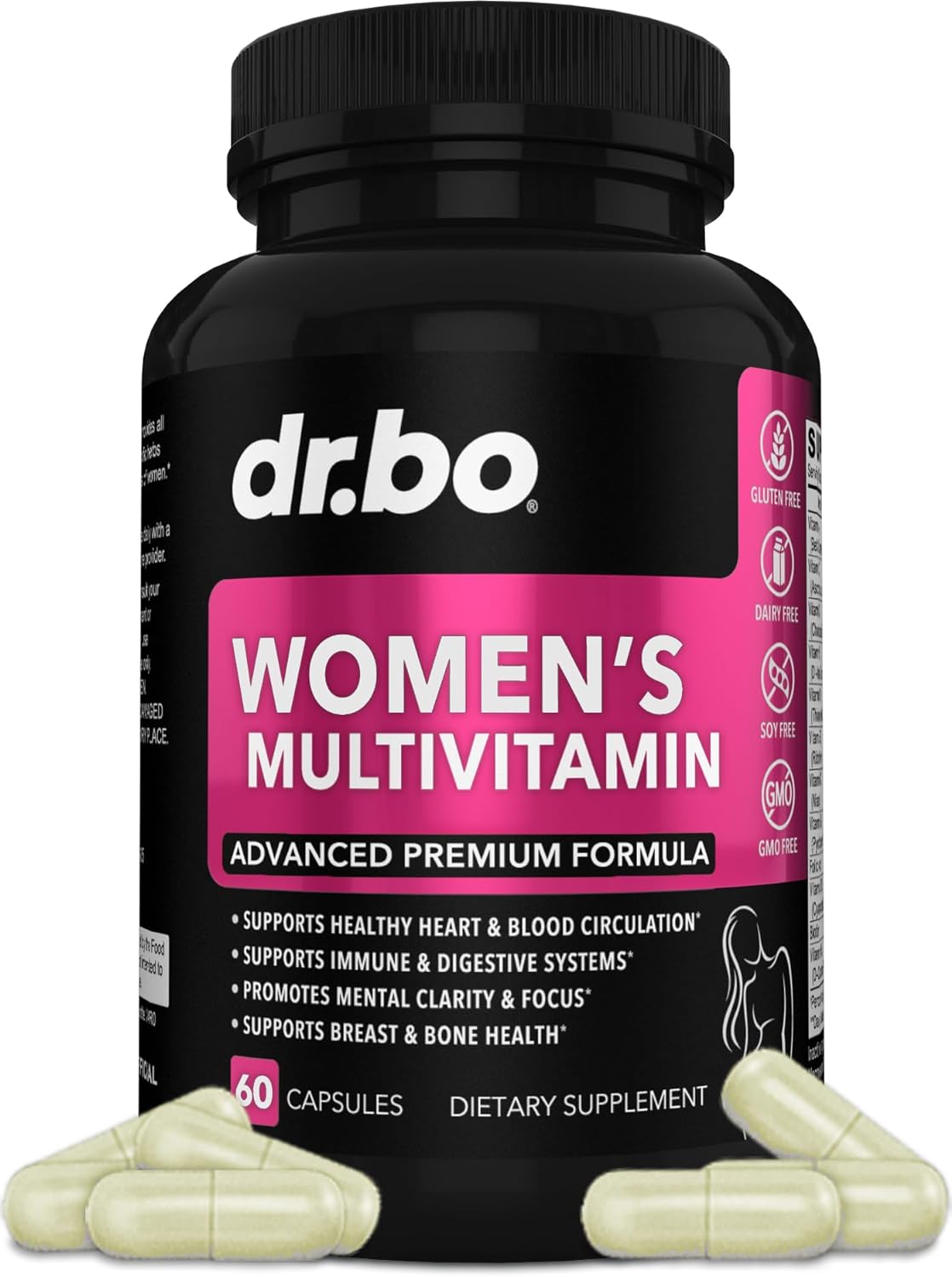 Womens Multivitamin - Natural Daily Multi Vitamins -60  capsules