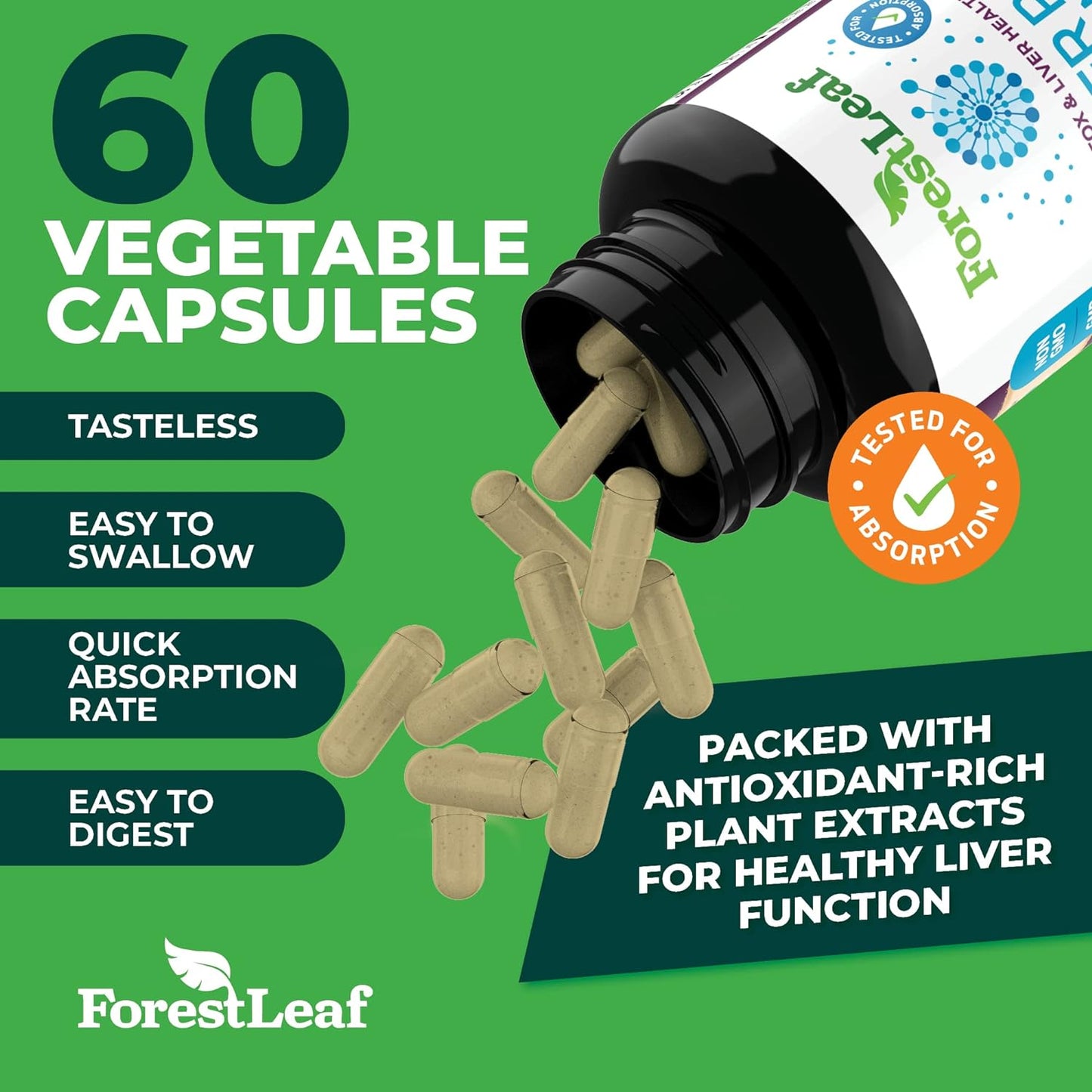 ForestLeaf Liver Detox Cleanse - Liver Cleanse Detox & Repair  - 60 count