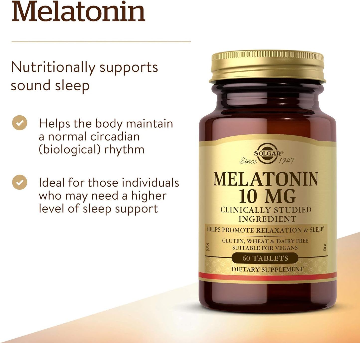 Solgar Melatonin 10mg, 60 Tablets - High-Dosage