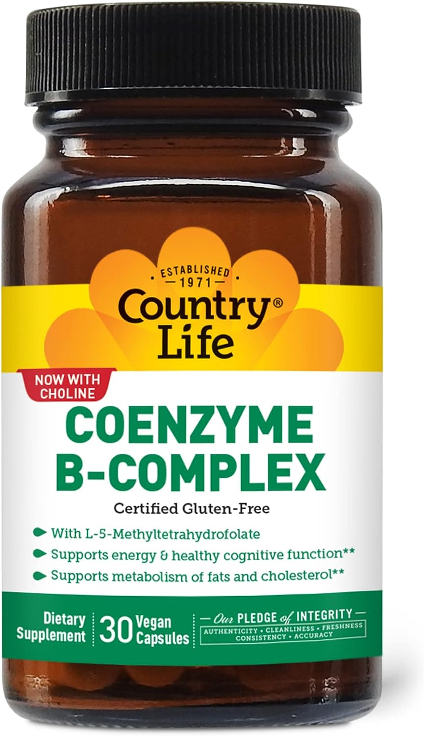 Country Life, Coenzyme B-Complex Vitamin, Support Energy and Metabolism,30 capsules