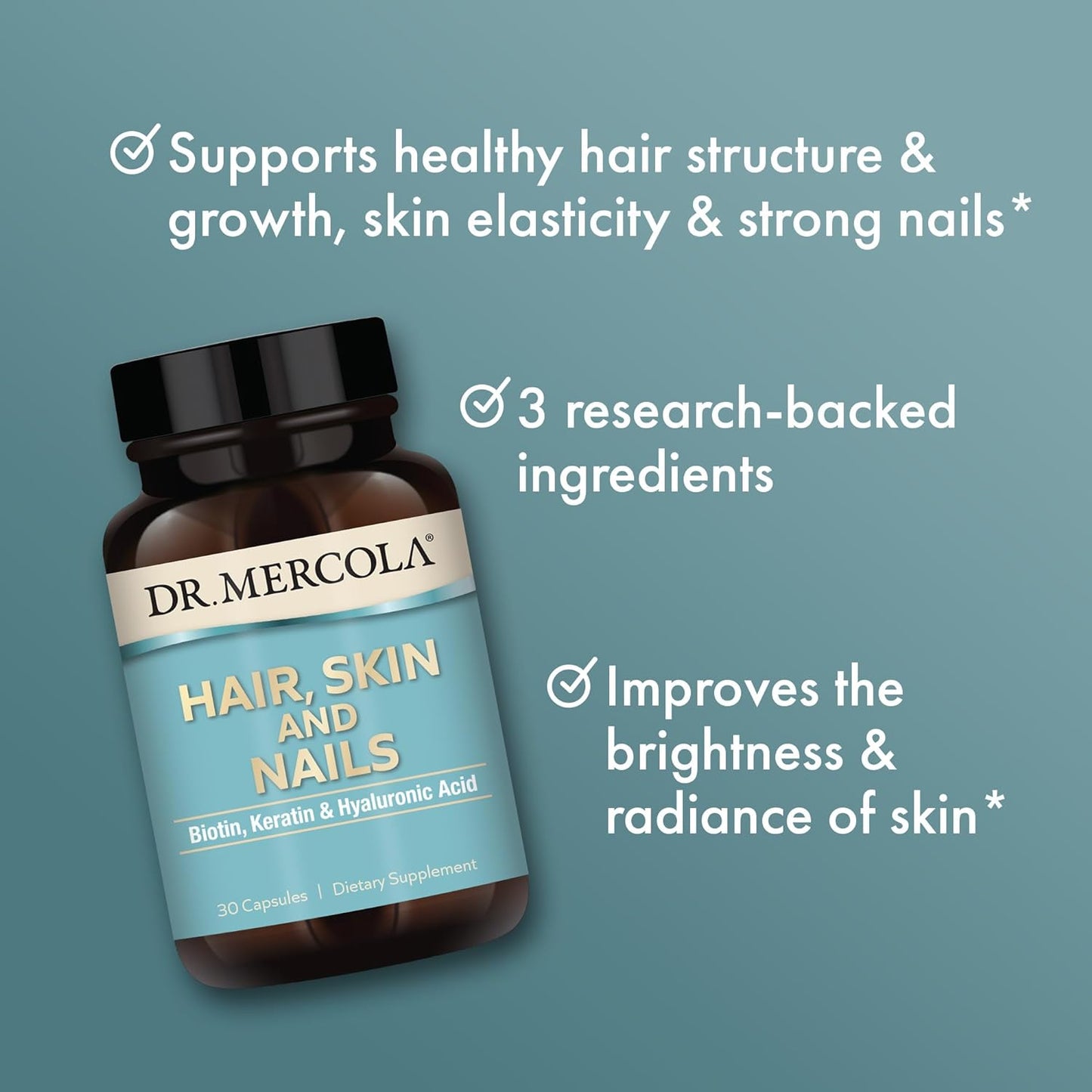 Dr. Mercola Hair, Skin & Nails, 30 Capsules