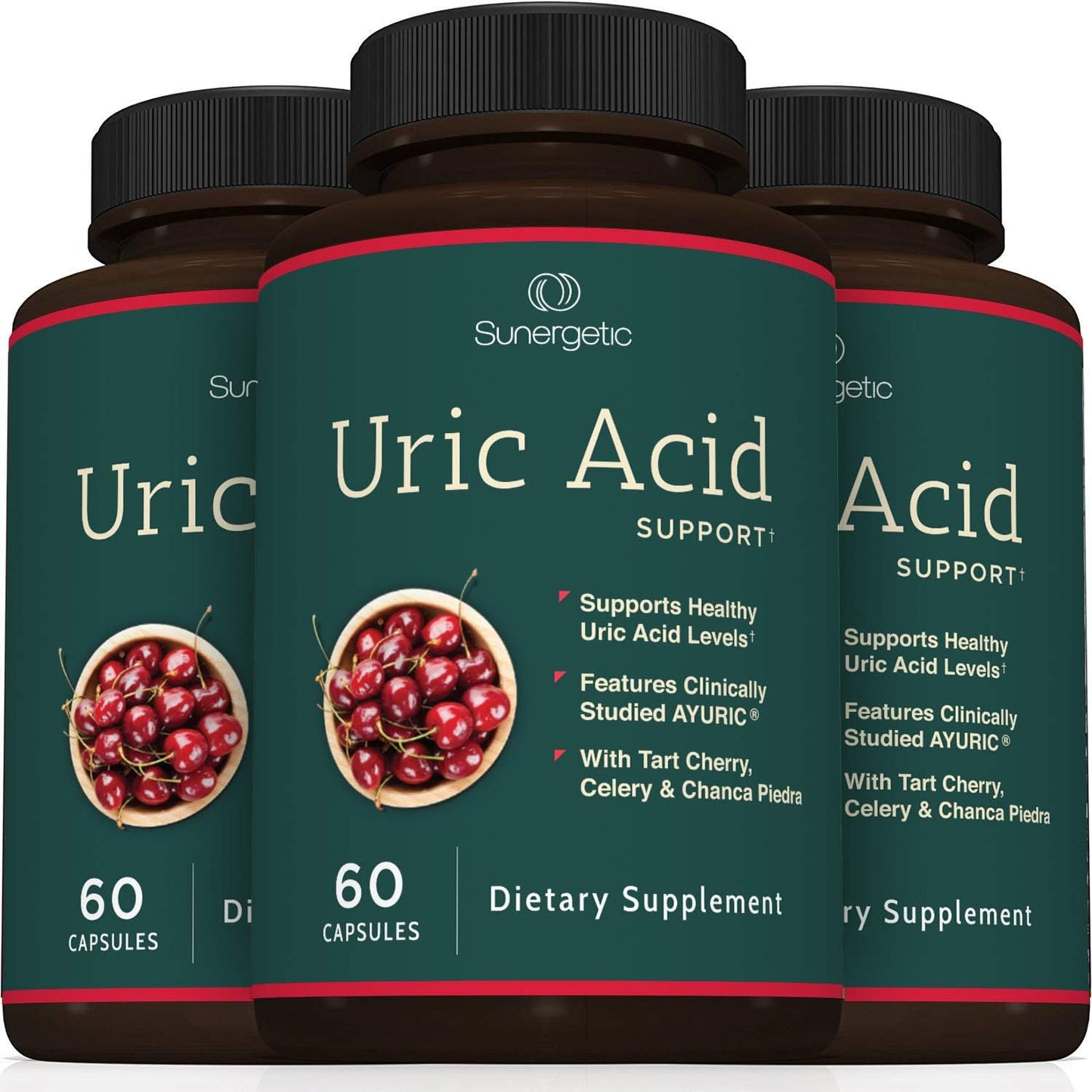 Sunergetic Premium Uric Acid Support Supplement- 60 Veggie Capsules