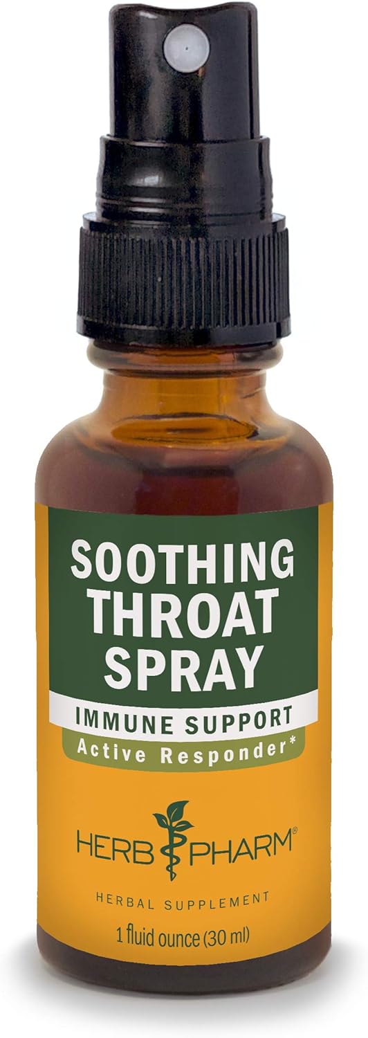 Herb Pharm Soothing Throat Spray Herbal Formula with Echinacea and Propolis, 1 Fl Oz