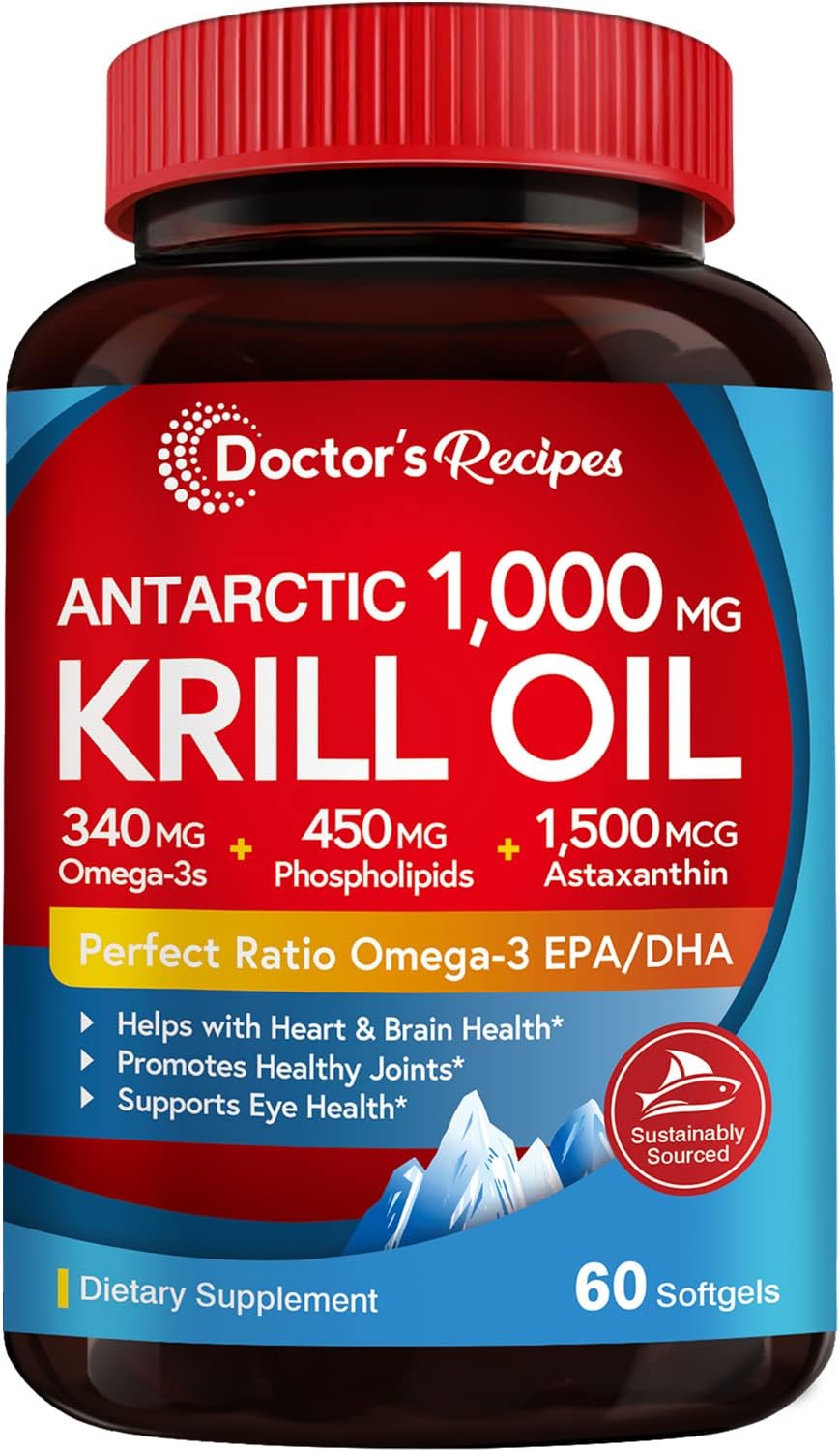 Doctor's Recipes Antarctic Krill Oil, 60 Softgels