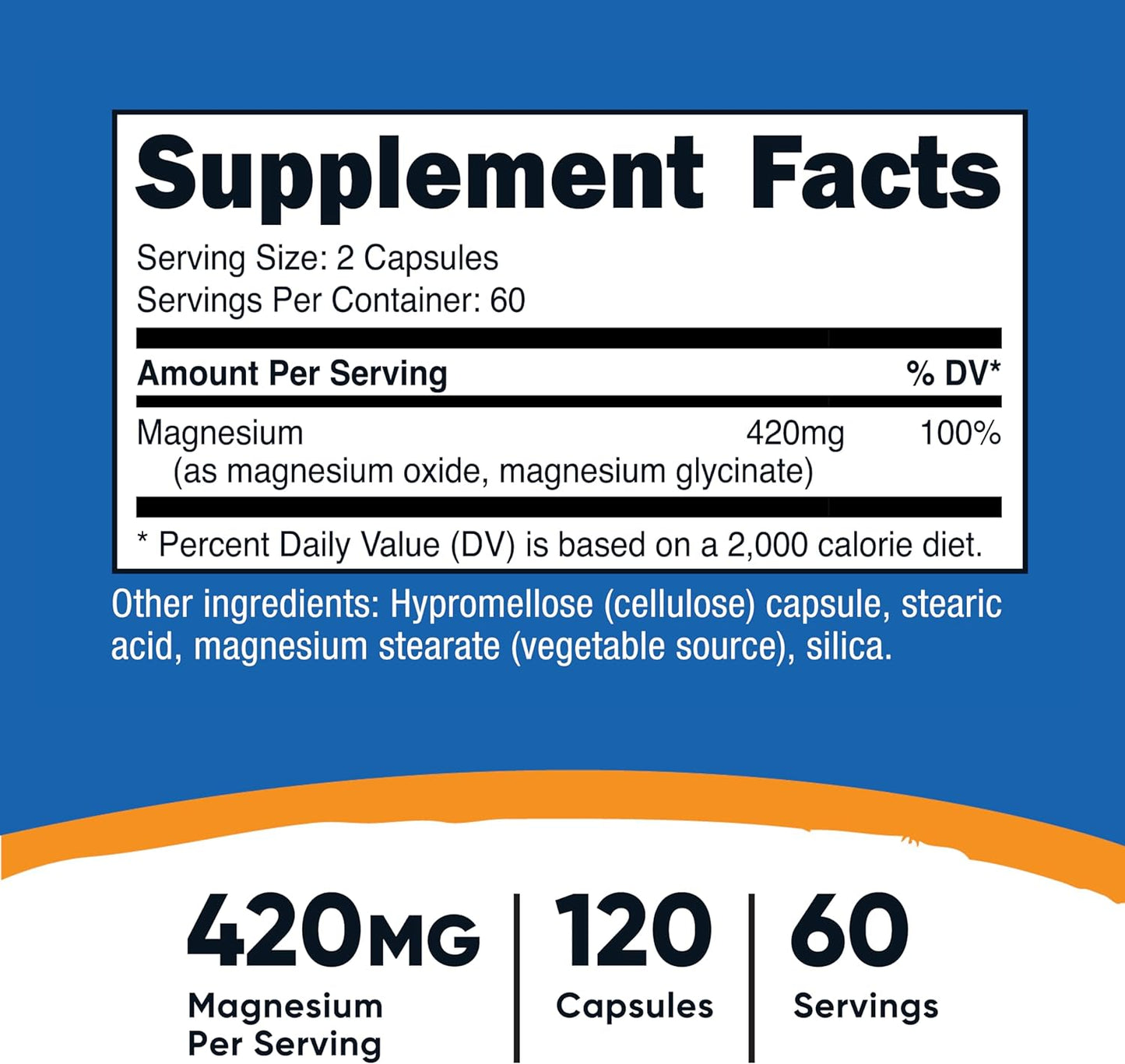 Nutricost Magnesium+ Extra Strength 420mg, 120 Capsules