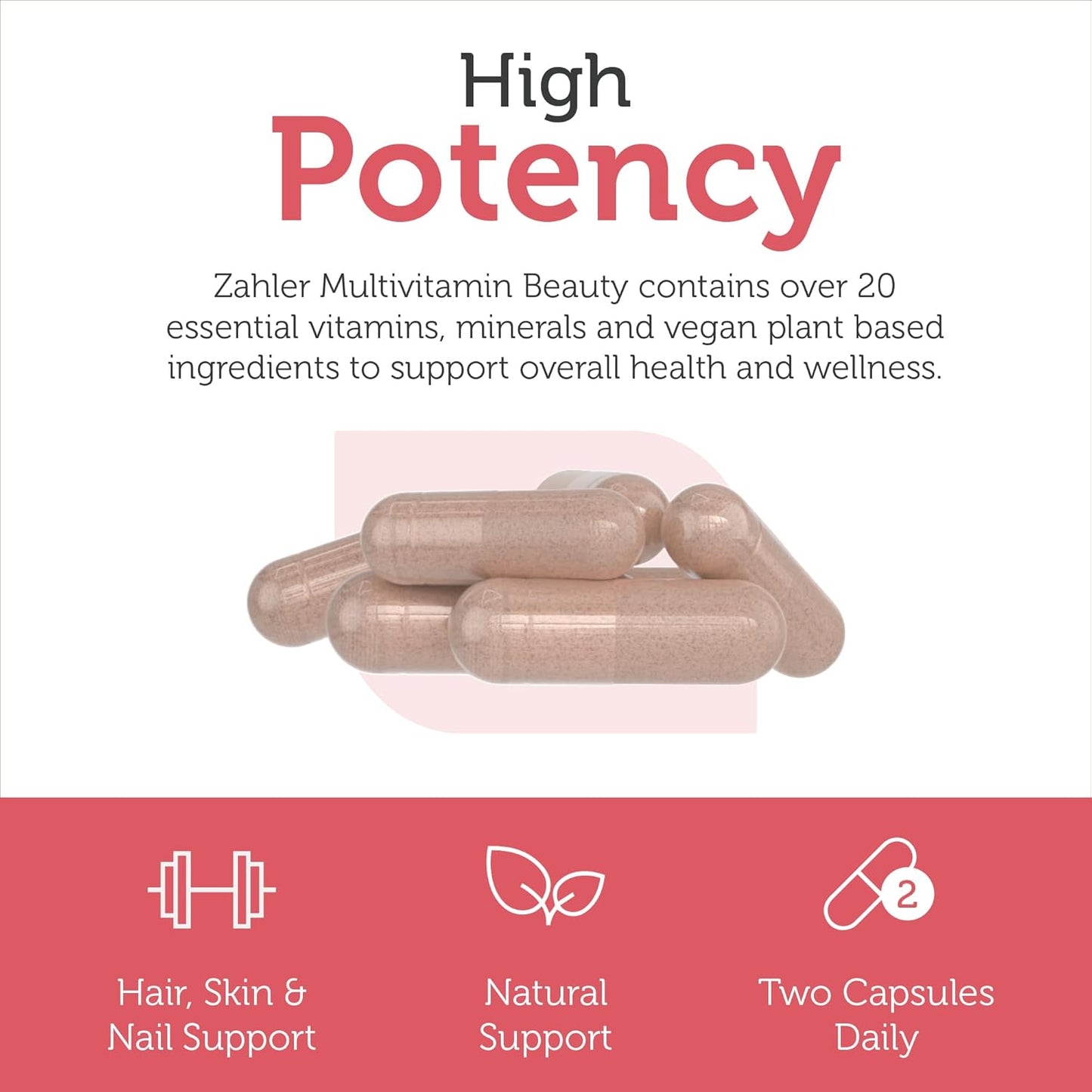 Zahler Multivitamin Beauty, Daily Multivitamin +Skin Hair 60 Capsules