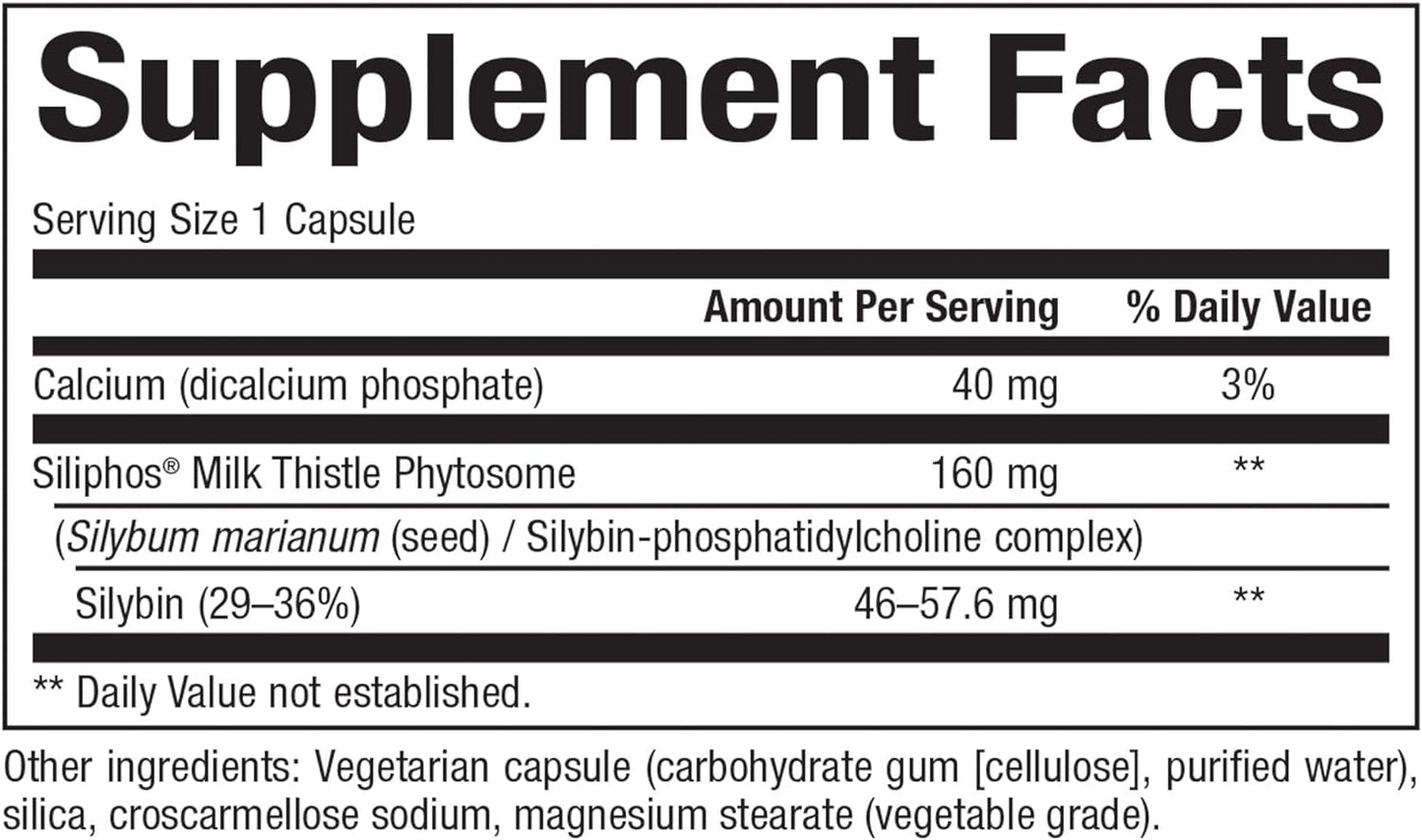 Natural Factors HerbalFactors Premium Milk Thistle, Liver Health Formula, 60 Capsules