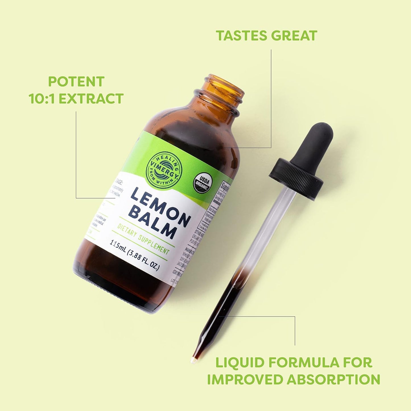 Vimergy USDA Organic Lemon Balm Extract