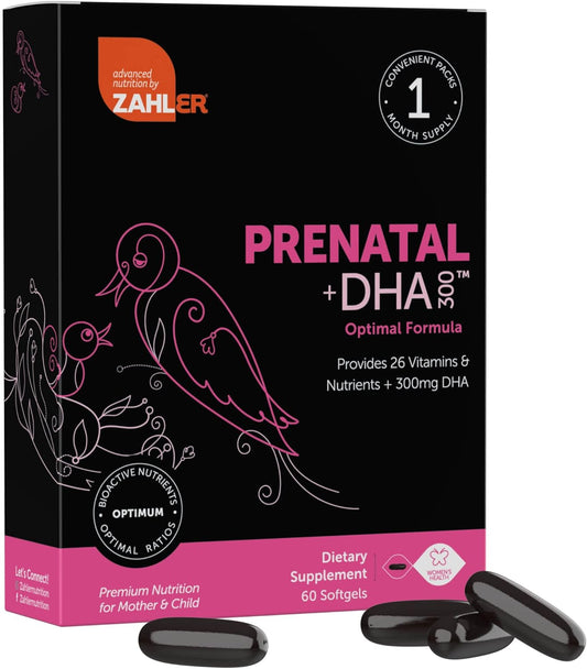 Zahler Prenatal Vitamin with DHA & Folate - DHA Supplements - 60 Count