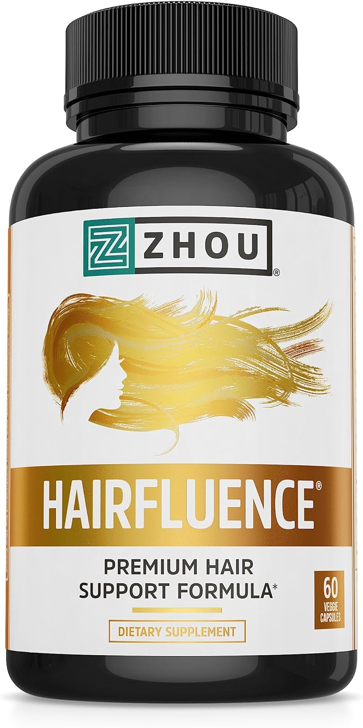 Zhou Hairfluence, Hair Growth Supplement with Biotin  60 Veg Caps