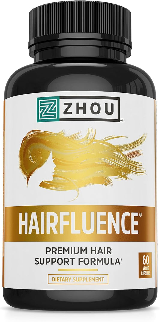 Zhou Hairfluence, Hair Growth Supplement with Biotin  60 Veg Caps