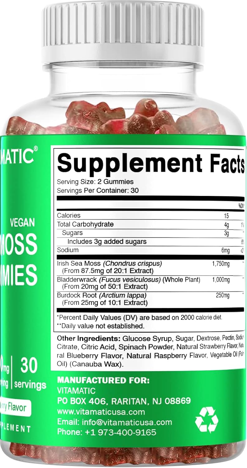 Vitamatic Irish Sea Moss  - 60 Vegan Gummies