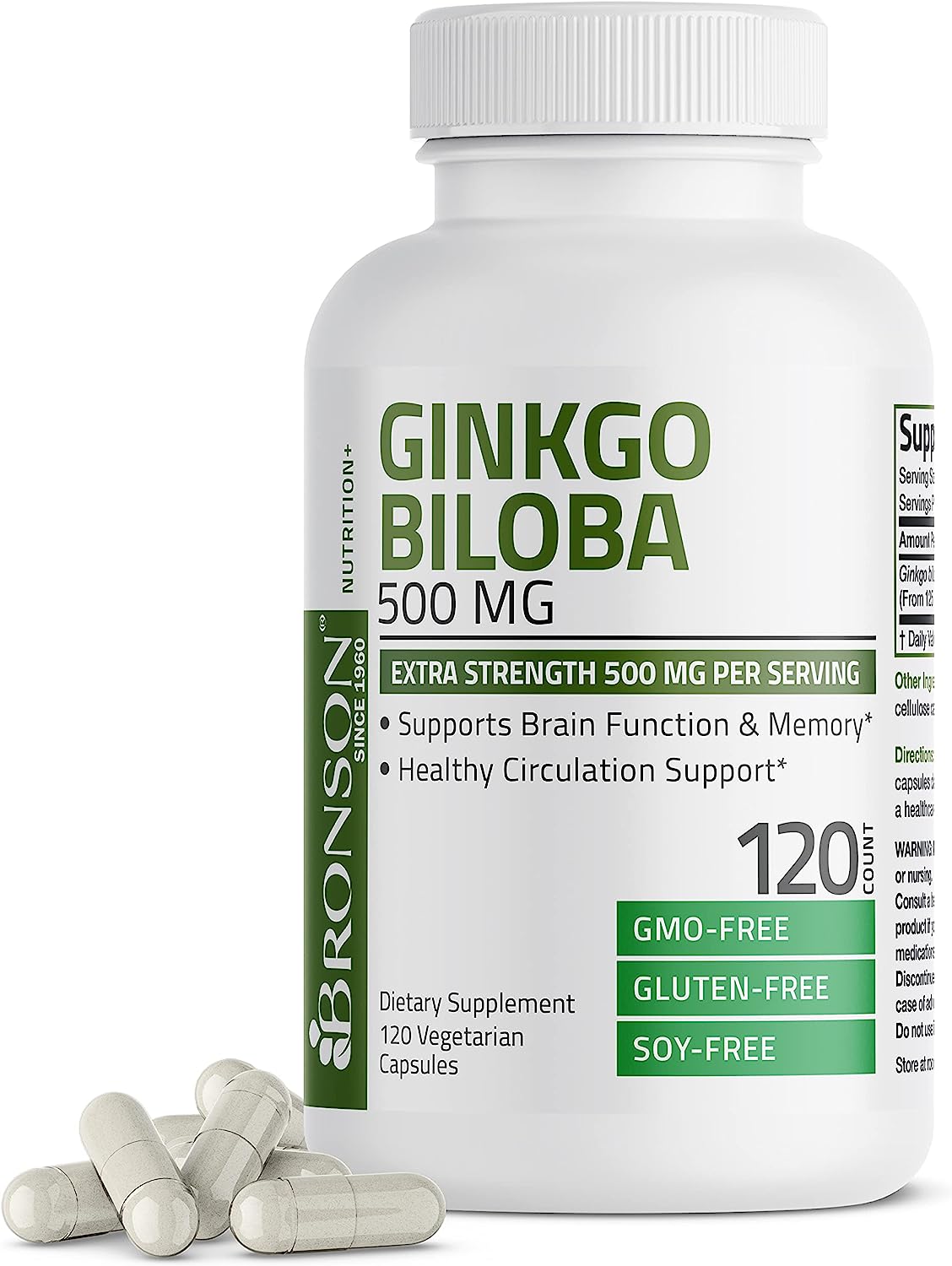 Bronson Ginkgo Biloba  Extra Strength  120 Vegetarian Capsules