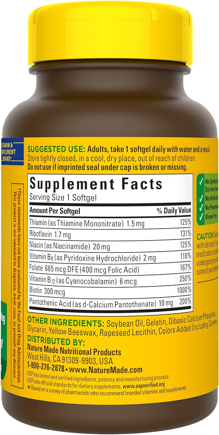 Nature Made Super B Energy Complex, for Brain Cell Function Support, 160 Softgels