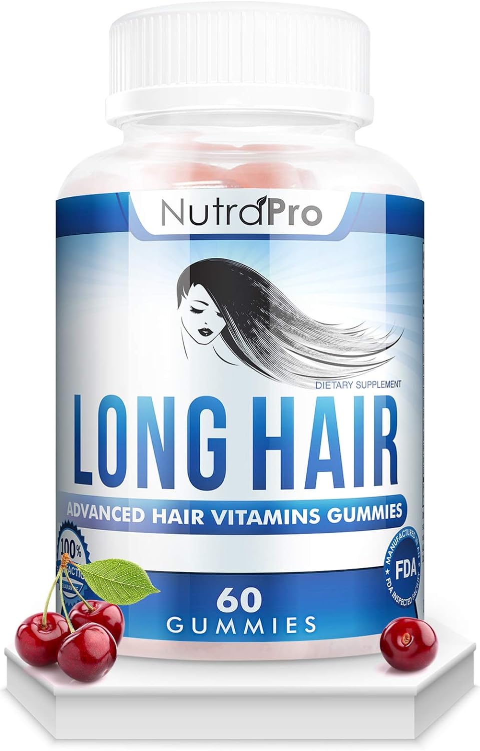 NutraPro Long Hair Gummies – Anti-Hair Loss Supplement for Faster Hair Growth - 60 gummies