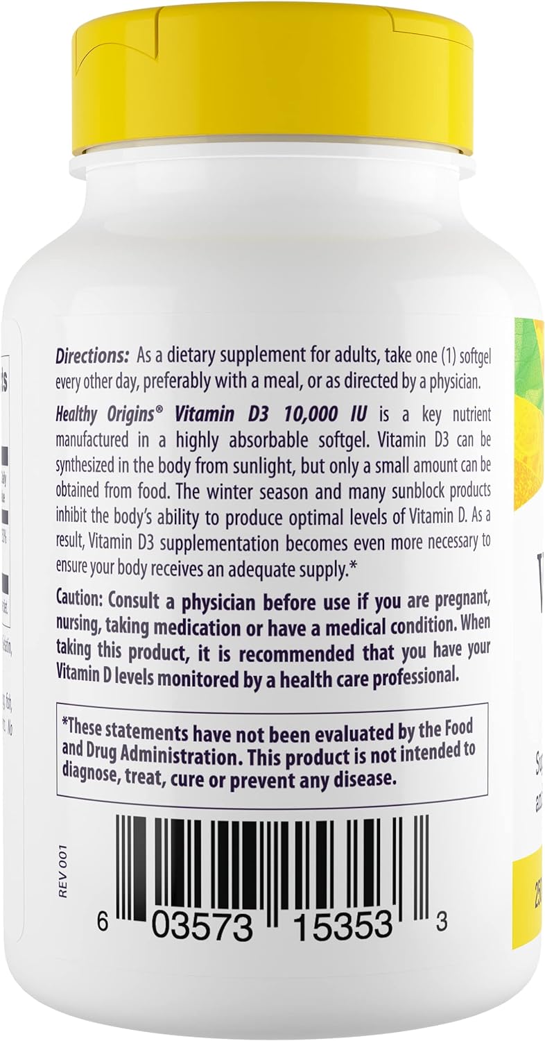 Healthy Origins Vitamin D3 10,000 IU , 120 Softgels