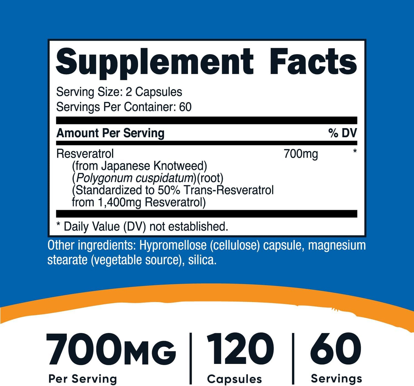 Nutricost Resveratrol 700mg, 120 Capsules