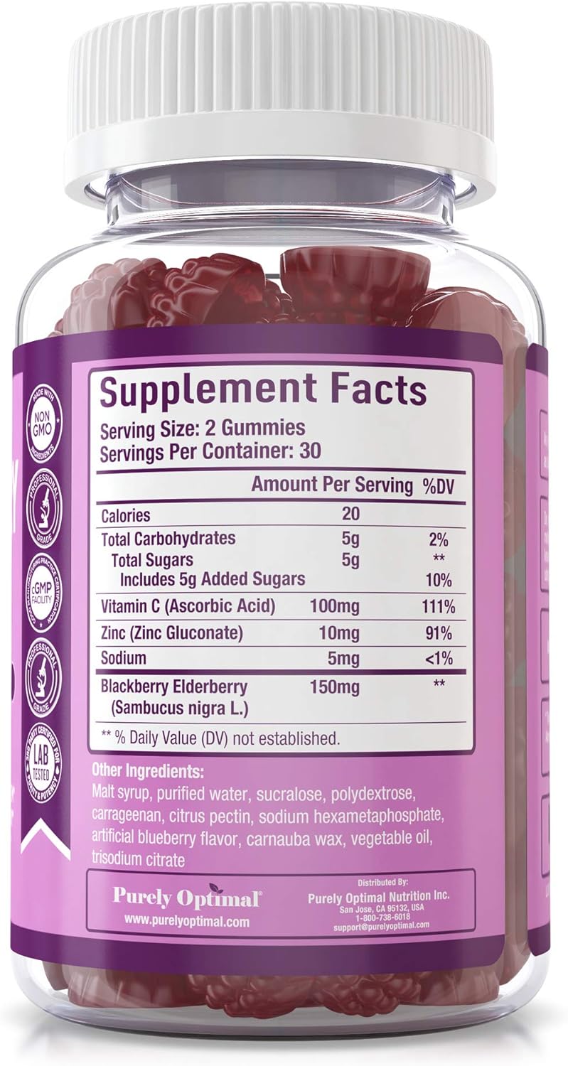 Purely Optimal Premium Elderberry  - 60 Gummies