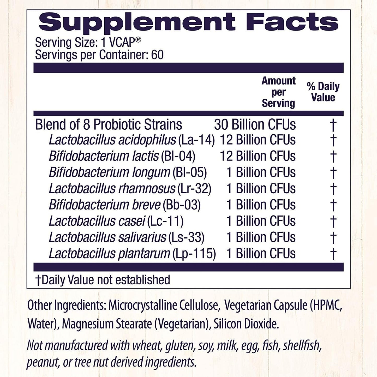 Healthy Origins Probiotic 30 Billion CFUs  60 Veggie Capsules