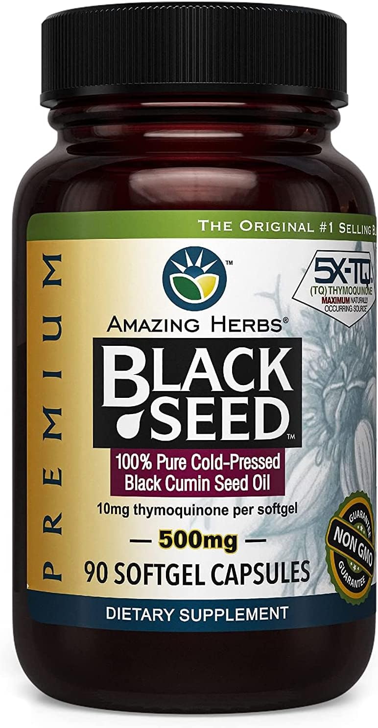 Amazing Herbs Premium Black Seed Oil  90 Capsules