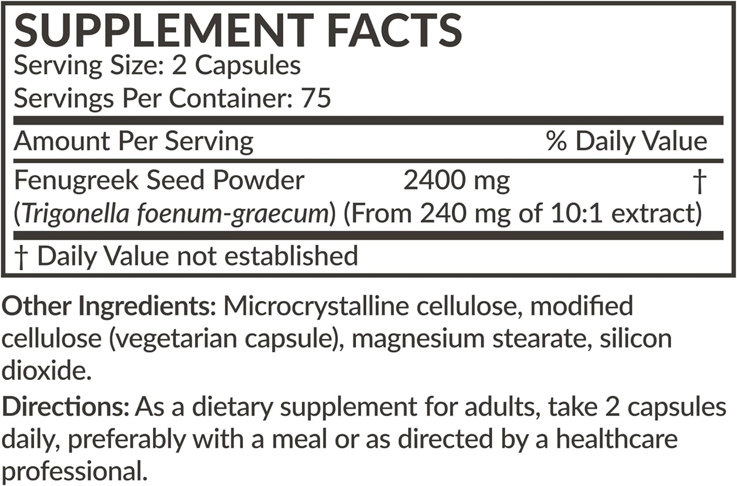 Futurebiotics Fenugreek Extra Strength 150 Vegetarian Capsules