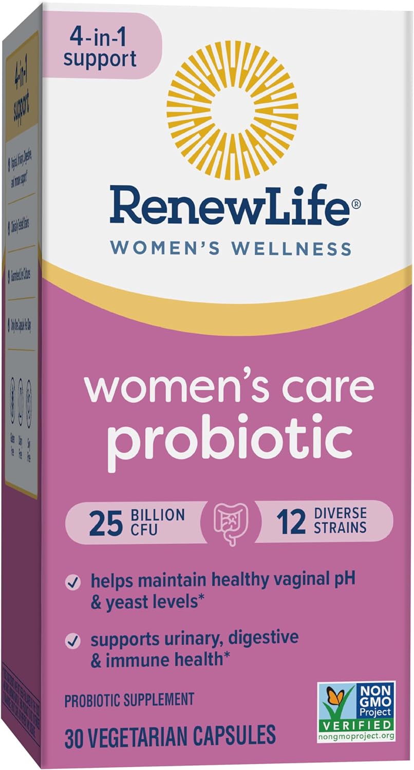 Renew Life Women’s Probiotic, Women’s Care Probiotic, 4-in-1 Support, 30 capsules