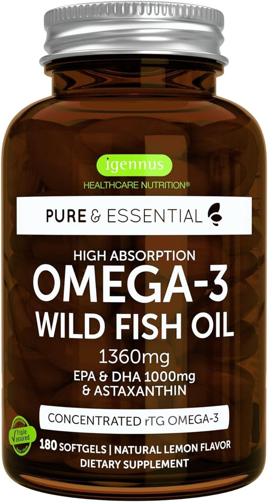 Super Concentrated rTG Omega 3 Wild Fish Oil 180 Capsules