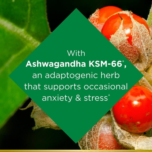 Nature’s Bounty Anxiety & Stress Relief  Supplement, Ashwagandha KSM 66 , 50 Ct