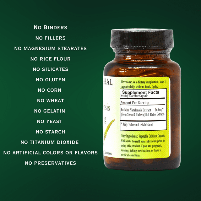 Bulbine Natalensis 10:1 Extract  360mg 60 VegiCaps