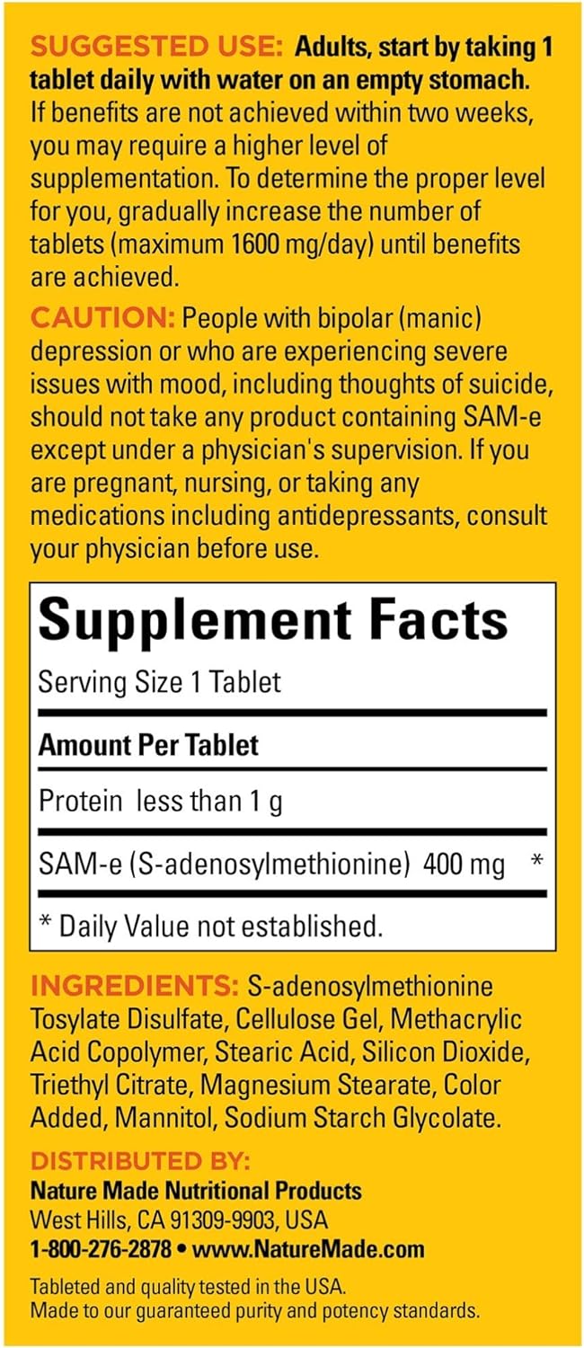 Nature Made SAM-e Complete 400 mg,36 Tablets