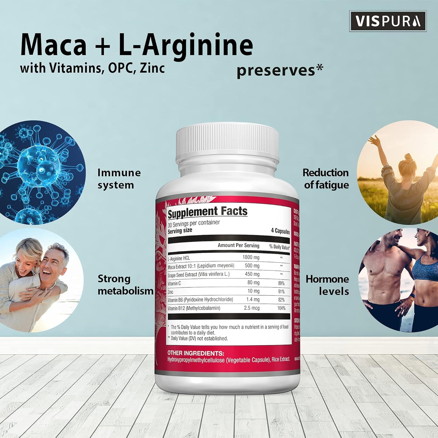 Maca Root Capsules 5000 mg + L-Arginine -120 capsules