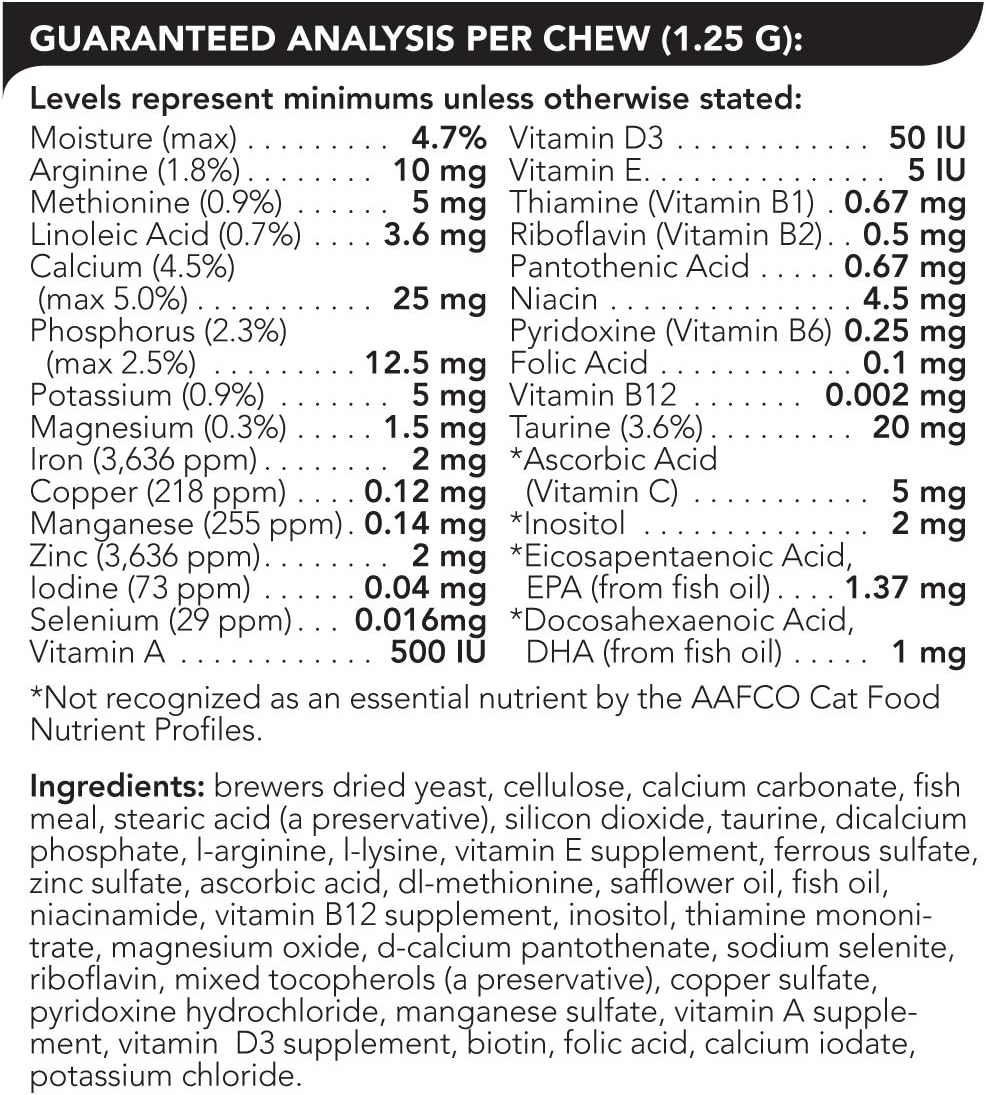 VetriScience NuCat Multi Vitamin for Cats, 90 Chewable Tablets