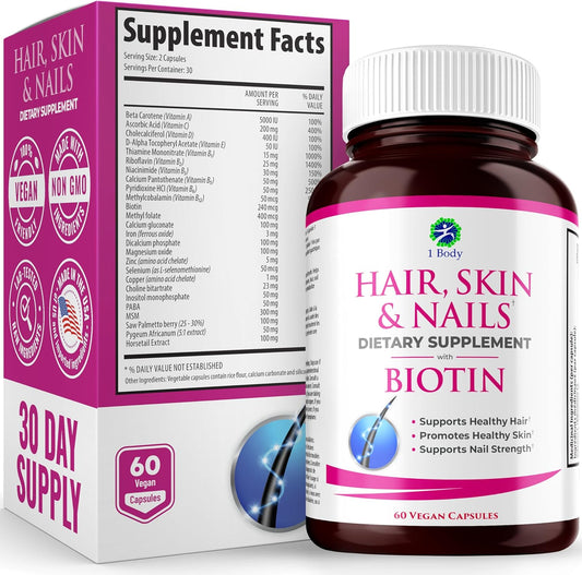 Hair, Skin, and Nails Vitamins 60 capsules