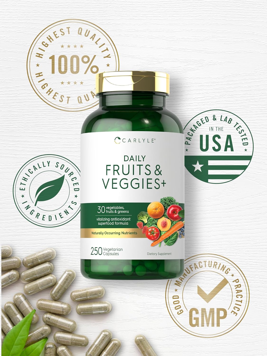 Carlyle Fruits and Veggies Supplement  250 Capsules