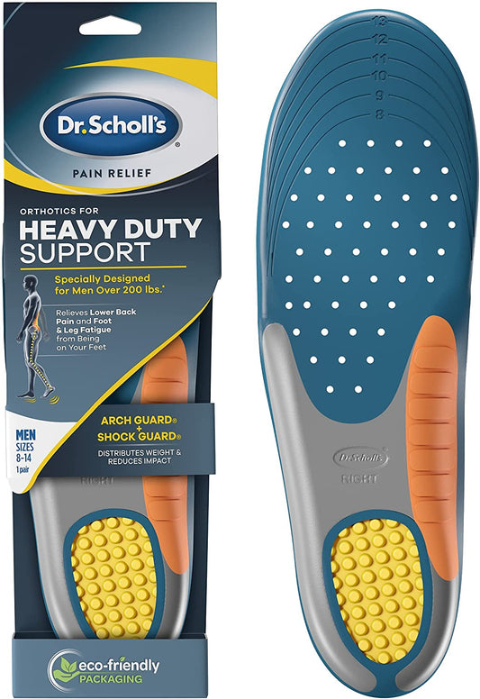 Dr. Scholl's Pain Relief Orthotics for Heavy Duty Support for Men,Pack of 1 Pair, Size 8-14