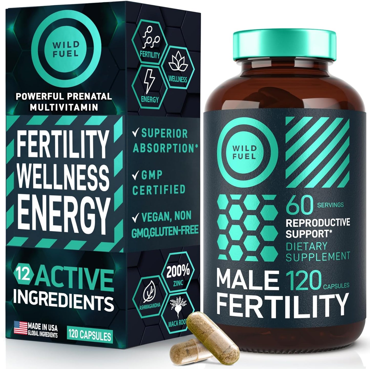 Fertility Supplements For Men Prenatal Vitamin -120 Capsules