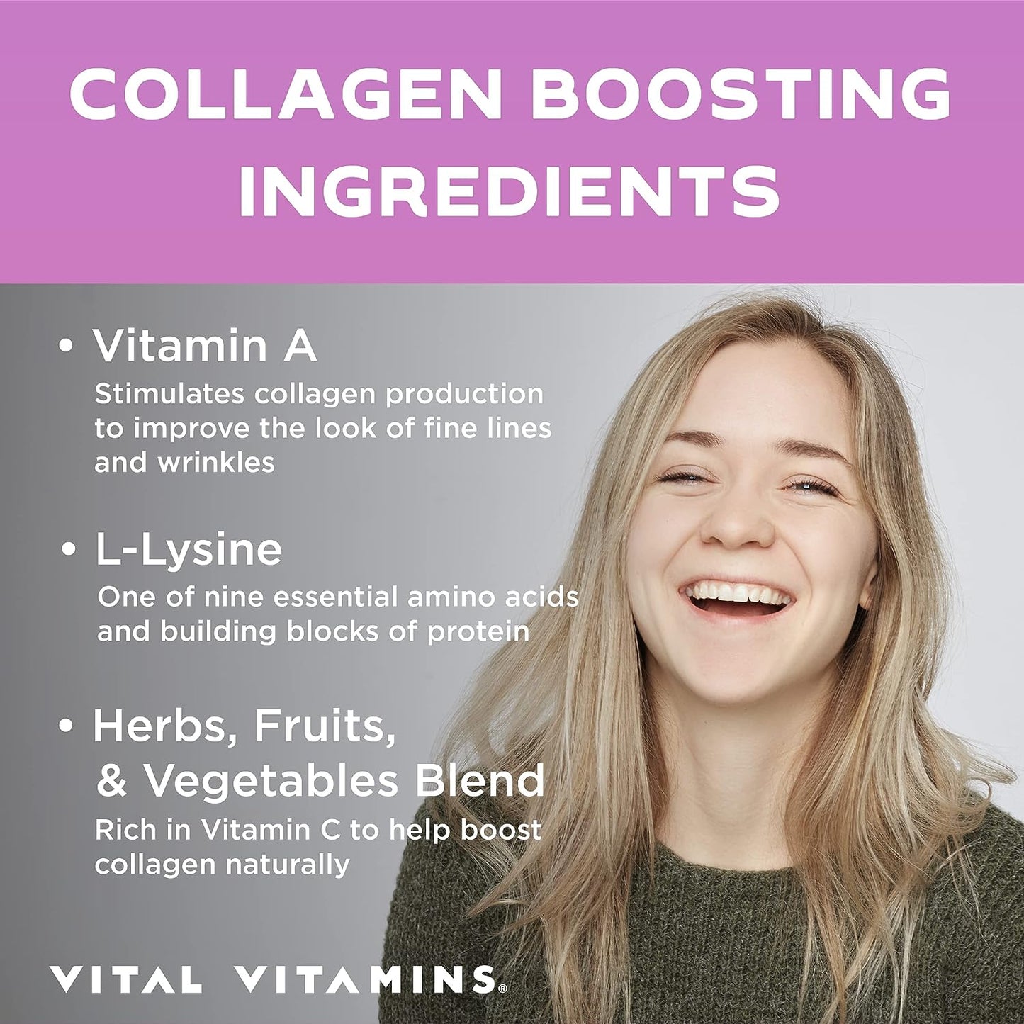 Vital Vitamins Vegan Collagen Booster  60 Capsules