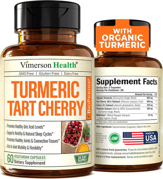 Turmeric Curcumin & Tart Cherry Extract 600mg - 60 capsules