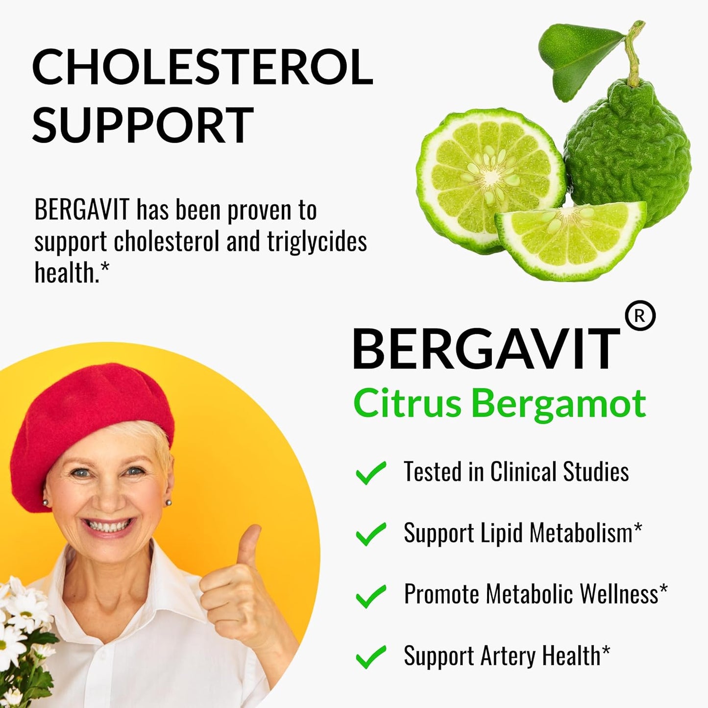 UpNourish Citrus Bergamot Cholesterol Supplement 120ct