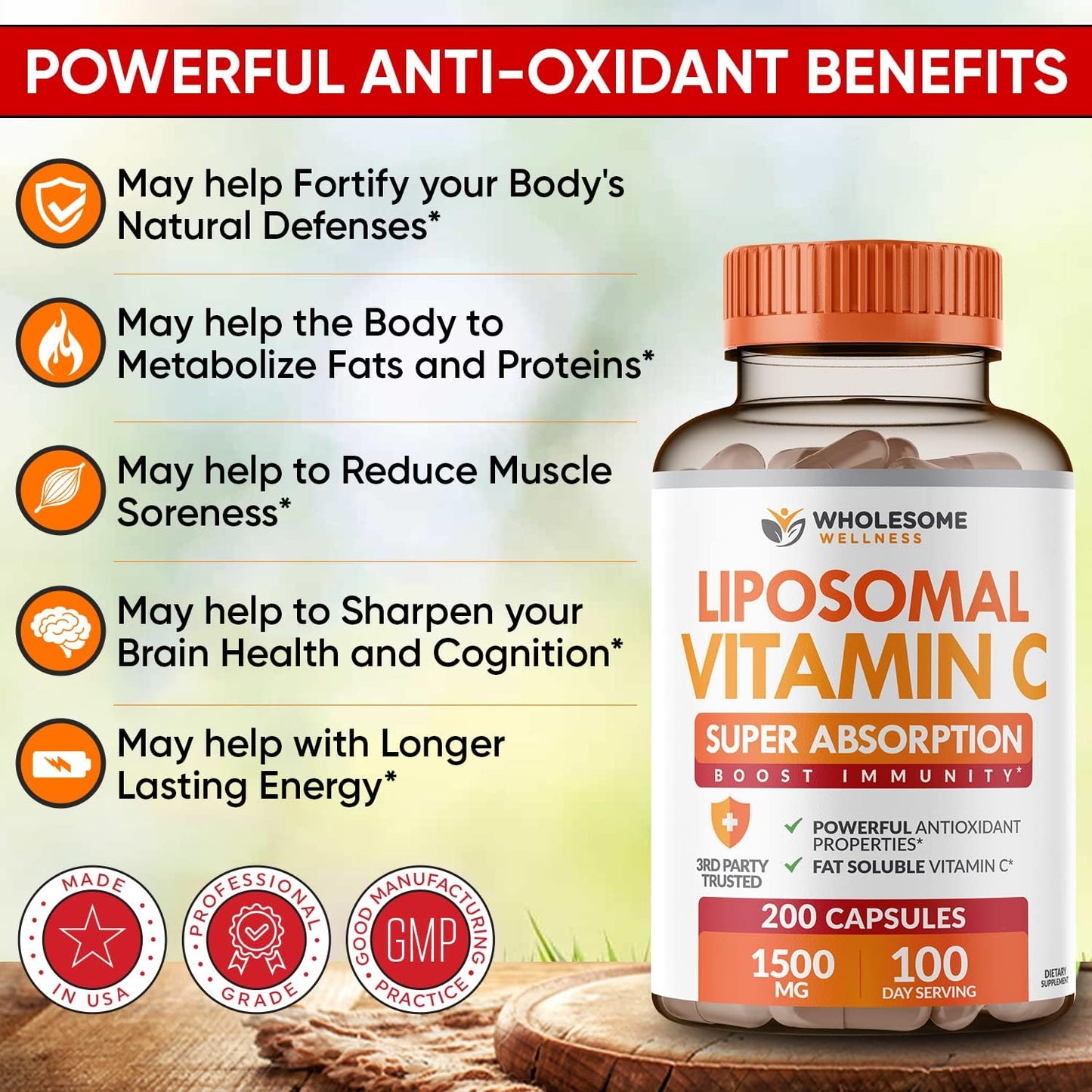 Liposomal Vitamin C Capsules 200 capsules