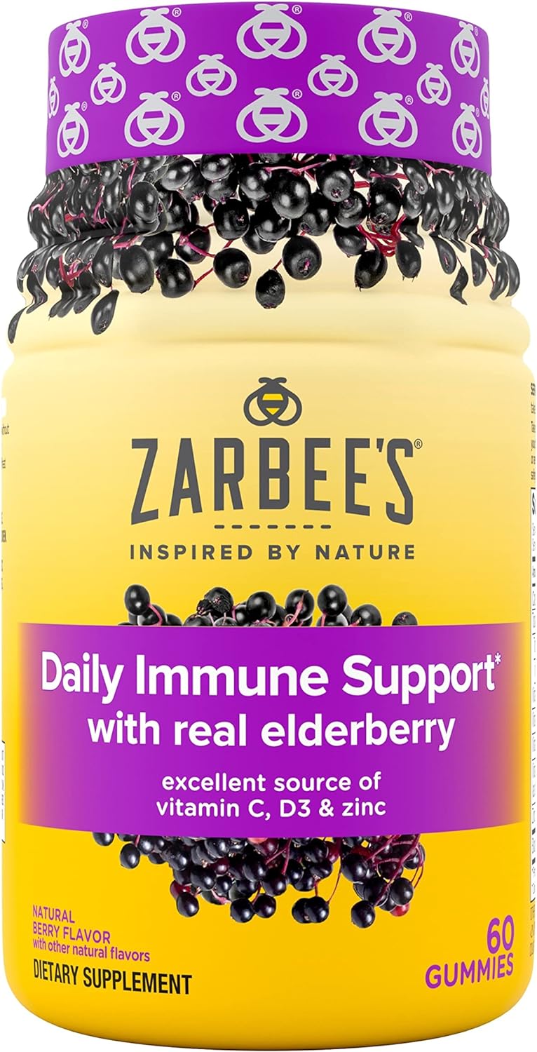 Zarbee''s Adult Elderberry Immune Support Gummies, Berry 60 count