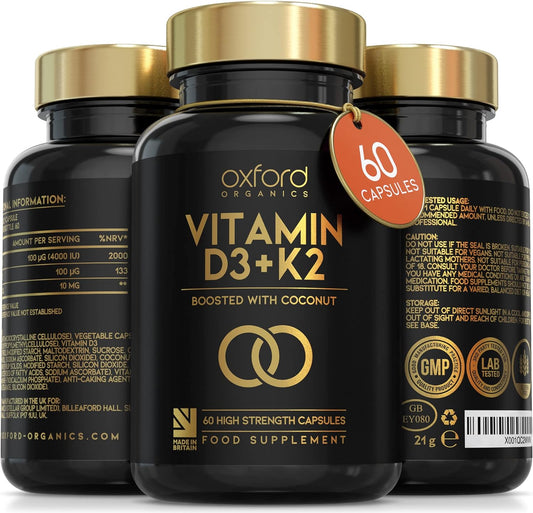 Vitamin D3 K2 Capsules - 4000 IU Vitamin D & 100mcg Vitamin K