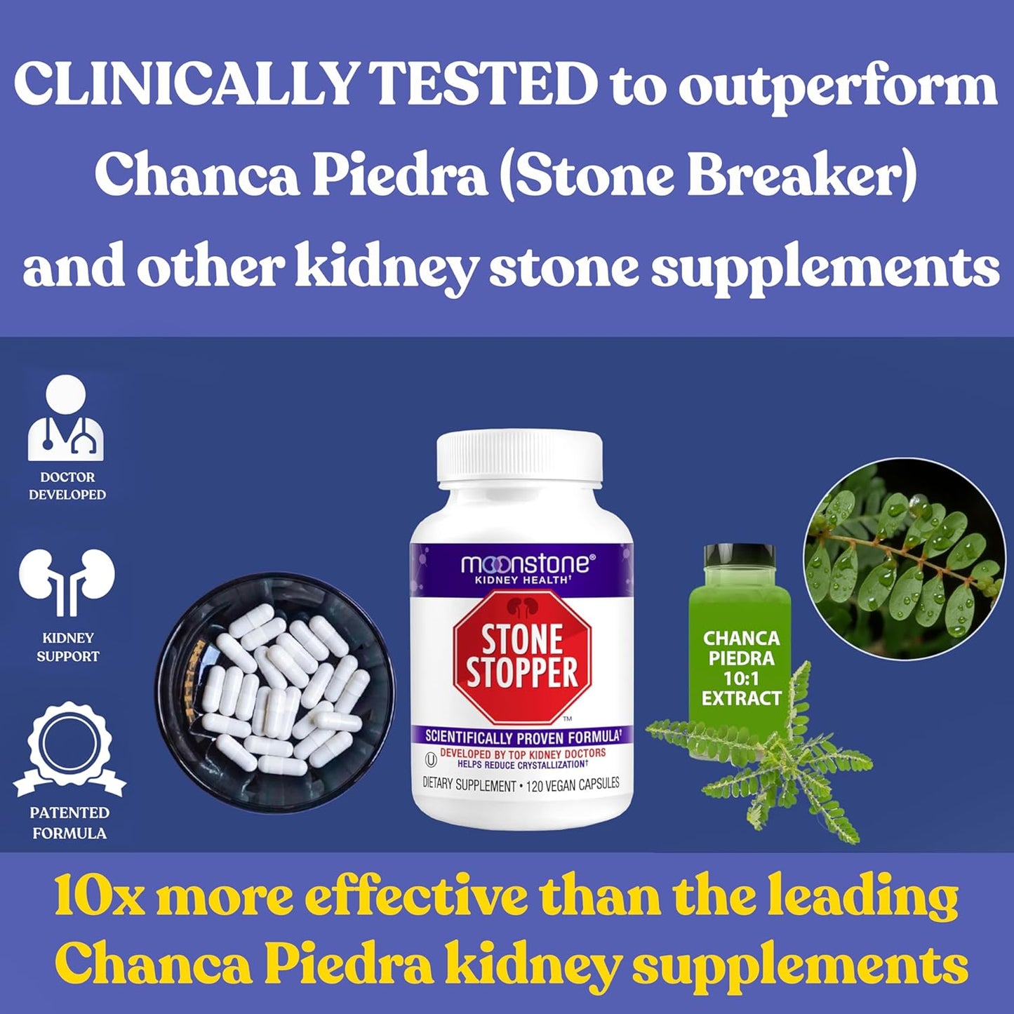 Moonstone Kidney Stone Stopper Capsules 120 Count