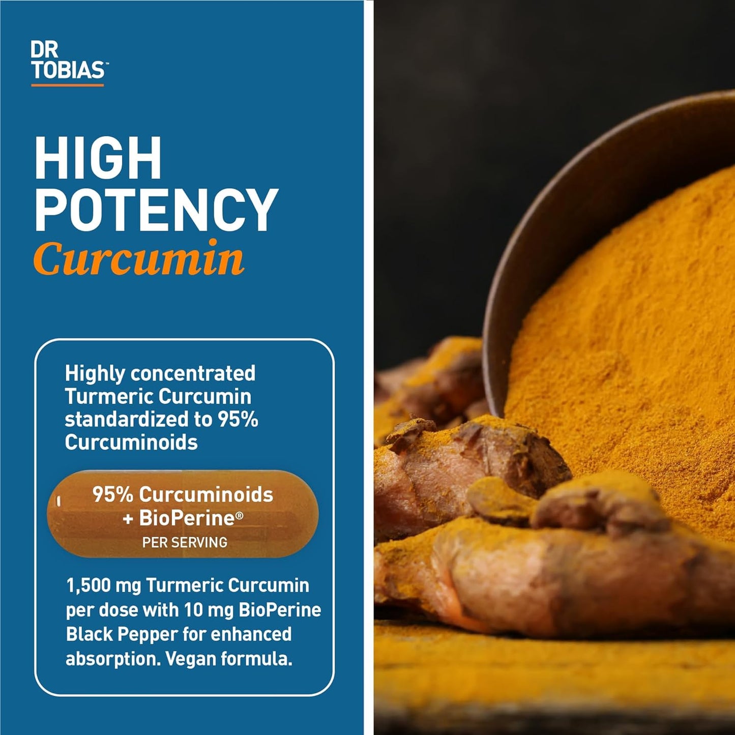 Dr. Tobias Turmeric Curcumin Supplement  120 Capsules