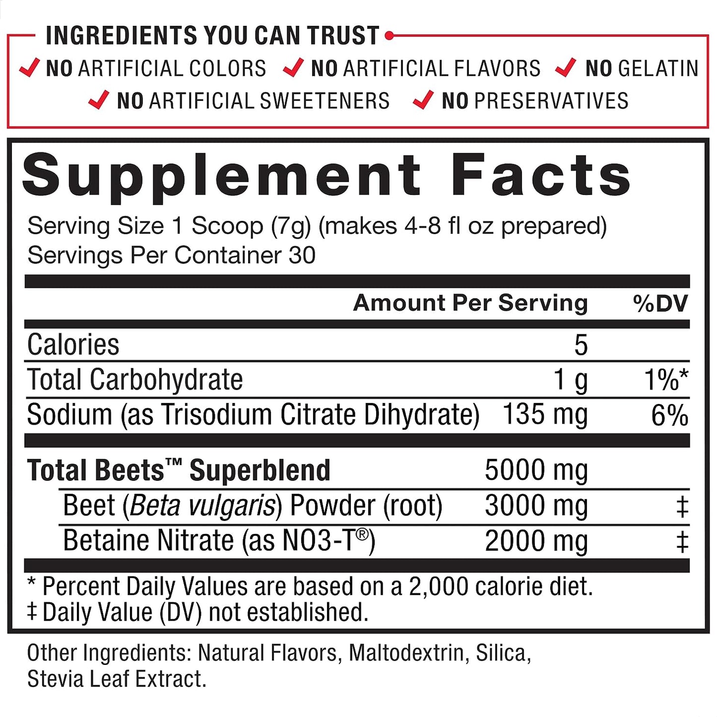 Force Factor Total Beets Drink Mix Superfood Powder with Nitrates to Support Circulation, 30 servings 7.4OZ