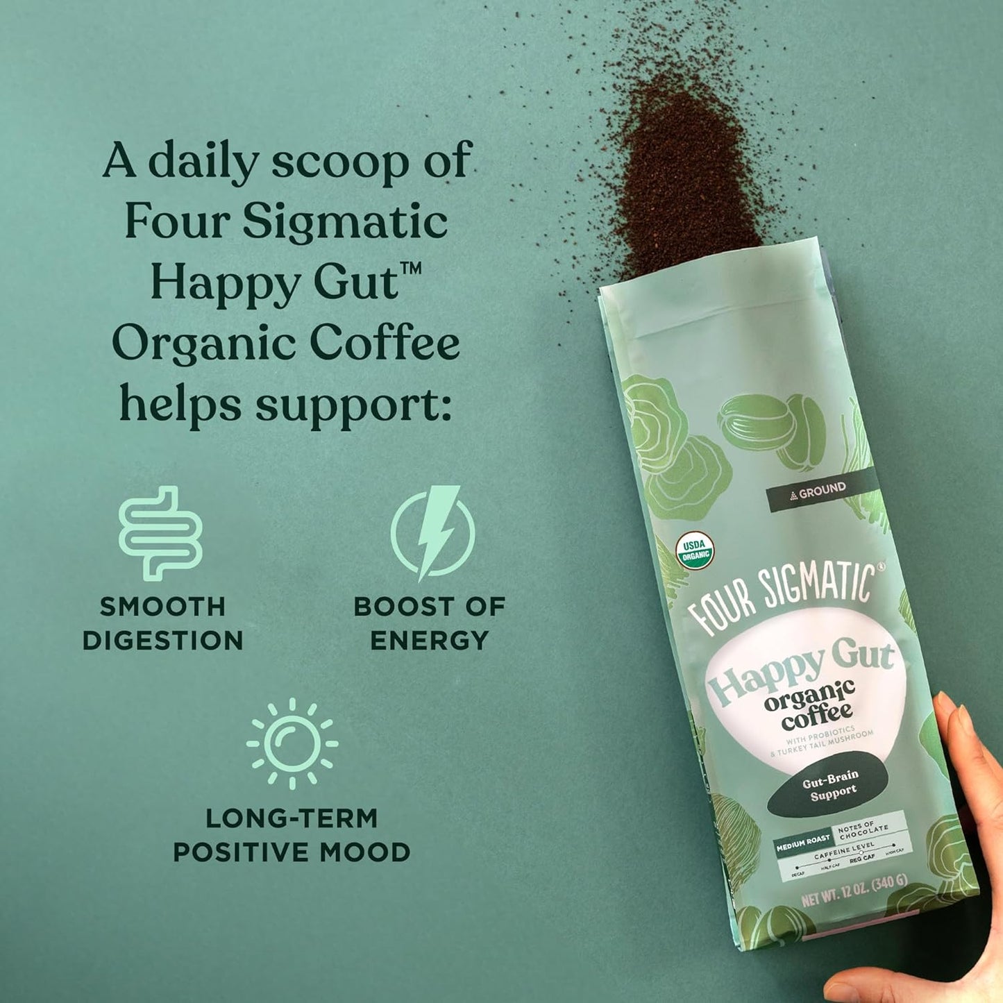 Four Sigmatic Gut Health Organic Ground Coffee 12oz