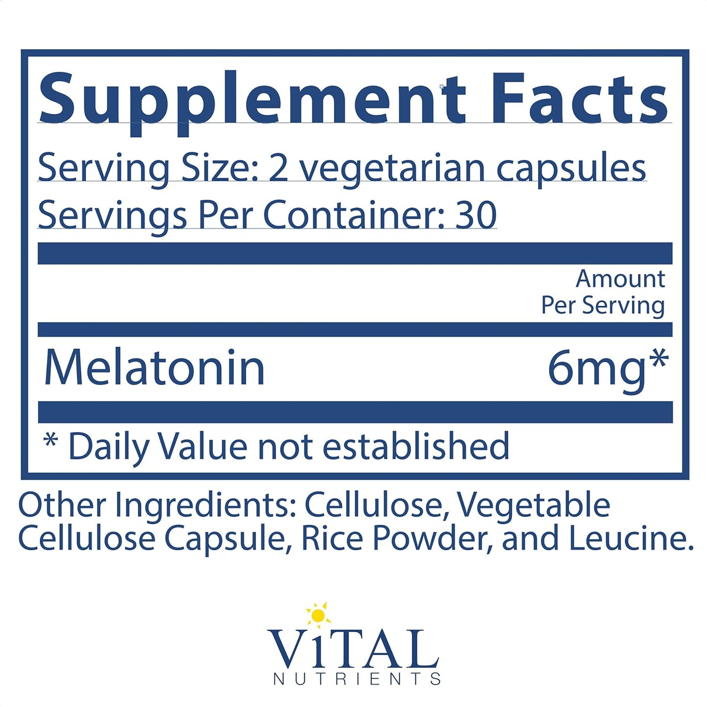 Vital Nutrients Melatonin 60 Capsules